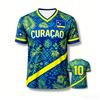 Curacao Tribal Printed T-shirt Men's Breathable Sports 3D Printed T-shirt Style Casual Men's Football Top Suitable for Fans Moto