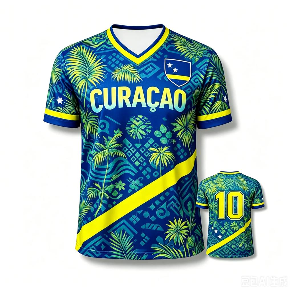 Curacao Tribal Printed T-shirt Men's Breathable Sports 3D Printed T-shirt Style Casual Men's Football Top Suitable for Fans Moto