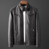 Giacca in Pelle da Uomo Autunnale Uomo Vestibilità Slim Moda Cappotto in Pelle Streetwear Casual PU Capo Esterno Maschile