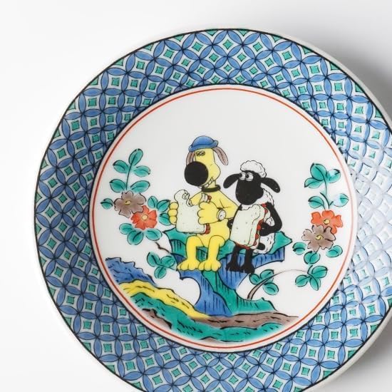 Kutani Ware Iwataya Shaun the Sheep Small Plate In the Ko-Kutani Style SS-01