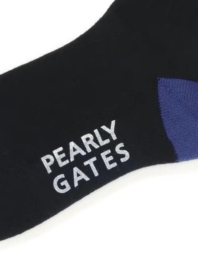 PEARLY GATES Women's High Socks (PG Chain Logo Pattern) / Golf Socks / 053-4286008 011_Black FR