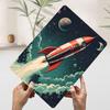 Retro Rocket Launch Printed Poster Customized Wall Art Retro Vintage Metal Tin Signs for Decoration Garage Decorations Man Cave
