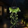 Solar LED Artificial Plant Hanging Lights IP65 Waterproof Hanging Plant Lamp for Porch Yard Patio Spring Garden Decorations