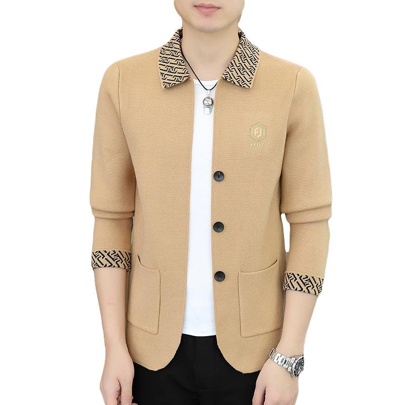 Autumn Knitted Cardigan Men's Loose Coat Ins Trendy Outerwear Sweater Spring and Autumn Versatile Men's Top