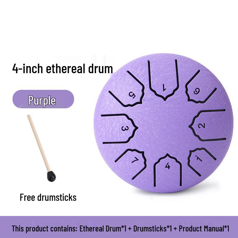 Ethereal Children's Mini Steel Tongue Drum - 3-inch & 4-inch, 8 Tones, Beginner Friendly