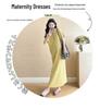 Korean Style Maternity Knit Dress with Embroidery & Pleats for Summer 2026