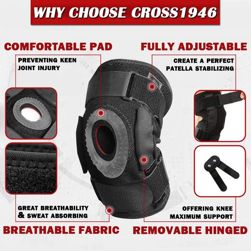 Open Patella Knee Pads Brace Strong Knee Support With Side Stabilizers Joint Pain Ligament Meniscus Tear Acl Arthritis Kneepads