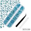 1 Set 12 Grids Nail Art Rhinestone Kit with Storage Box Drill Pen Tweezers Glass Flatback Rhinestone DIY Nail Design Crafting Decoration Fake Gems