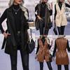Womens Spring Faux Leather Vest Women's Clothing PU Jacket Solid Sleeveless Vest Mid Long Coat Female Waistcoat Outerwear