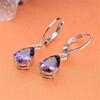 Pink Cubic Zirconia Water Drop Dangle Earrings