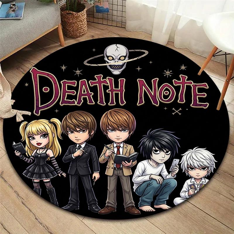 Death Note Round Area Rug Carpet Rug For Living Room Bedroom Sofa Playroom Decor Nonslip Floor Mat