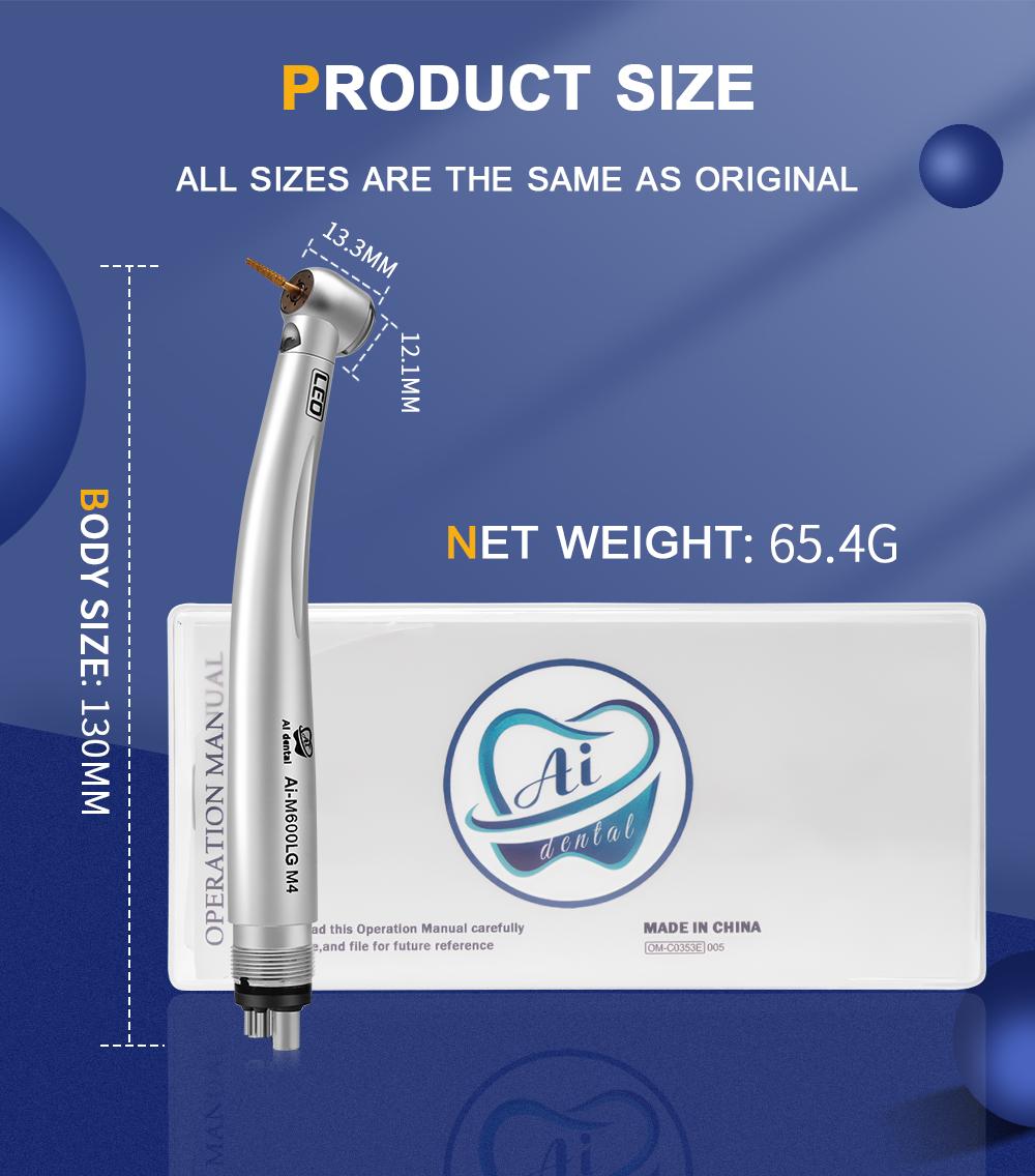 Стоматологическая светодиодная воздушная турбинная насадка AI-M600LG Высокоскоростная — фото 8