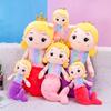 Cute Mermaid Plush Pillow Toy For Girls, Princess Bed Decor, Soft Velvet Stuffed Doll