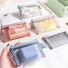 1PC Portable Mini Zipper Mesh Storage Bag New Coin Purse Small Square Mesh Coin Purse Travel Storage Carry Pouch with Zippered