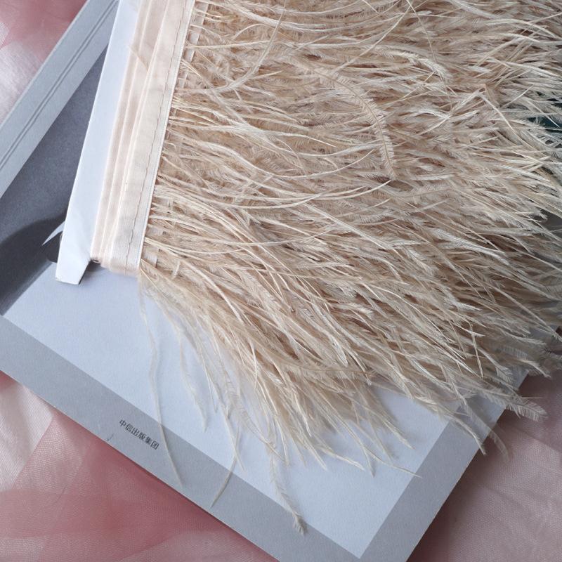 Culoare Pene de Struț Margine Pânză 9-11Cm Rochie Decorațiune Modă Pânză de Pene Cu Franjuri Accesorii Îmbrăcăminte