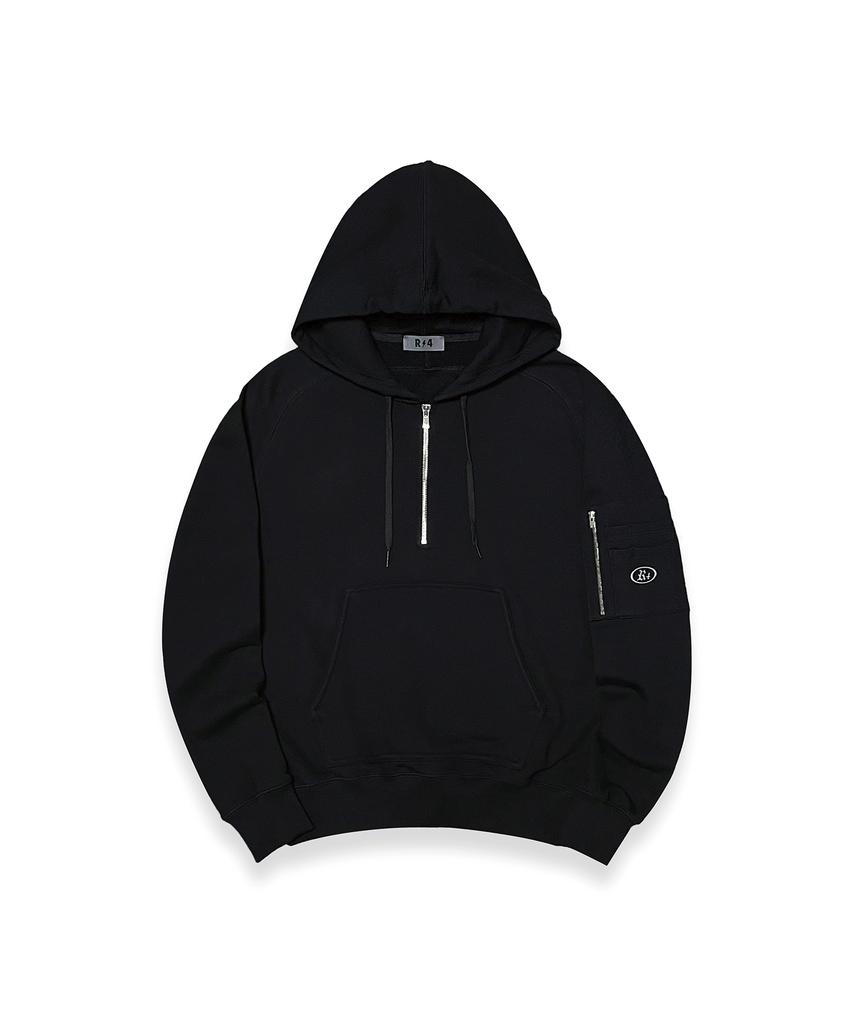 R-4 R-0020 Combat Half Zip-Hoodie(Black)