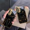 Fantastic Black Cat For Samsung A 01 52S A04 A05S A10 A12 A13 22 23 24 36 42 M02 Note 10 20Ultra 8 9 Golden glass phone case