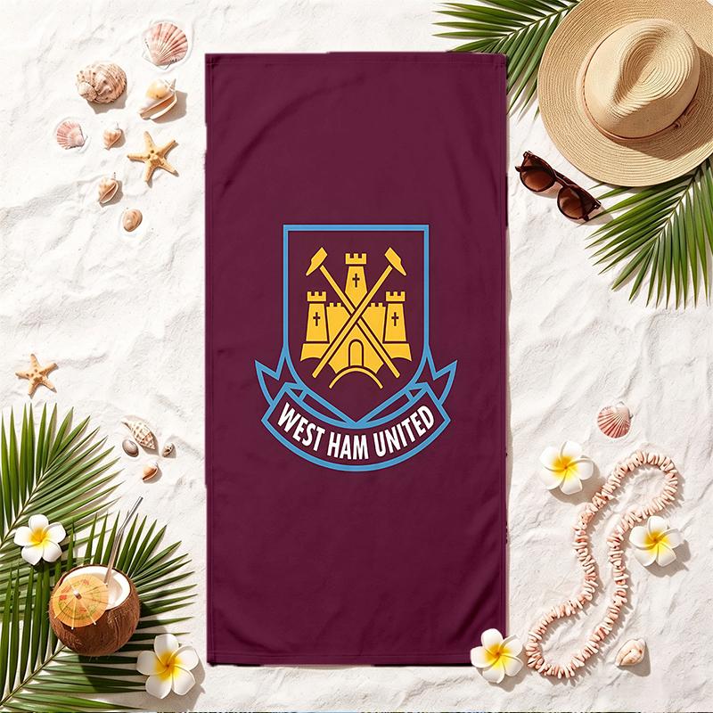 West Ham United FC Soft Beach Towel Stylish Beach Pool Towel for Summer Seaside Vacation Travel