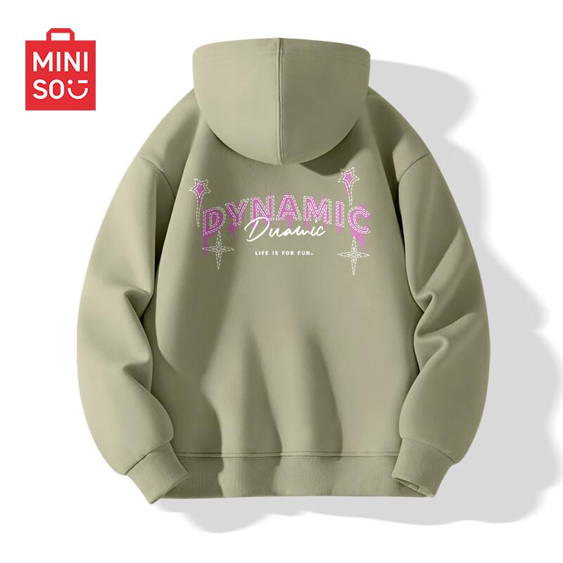 

MINISO Men s Heavyweight American Retro Hooded Sweatshirt M