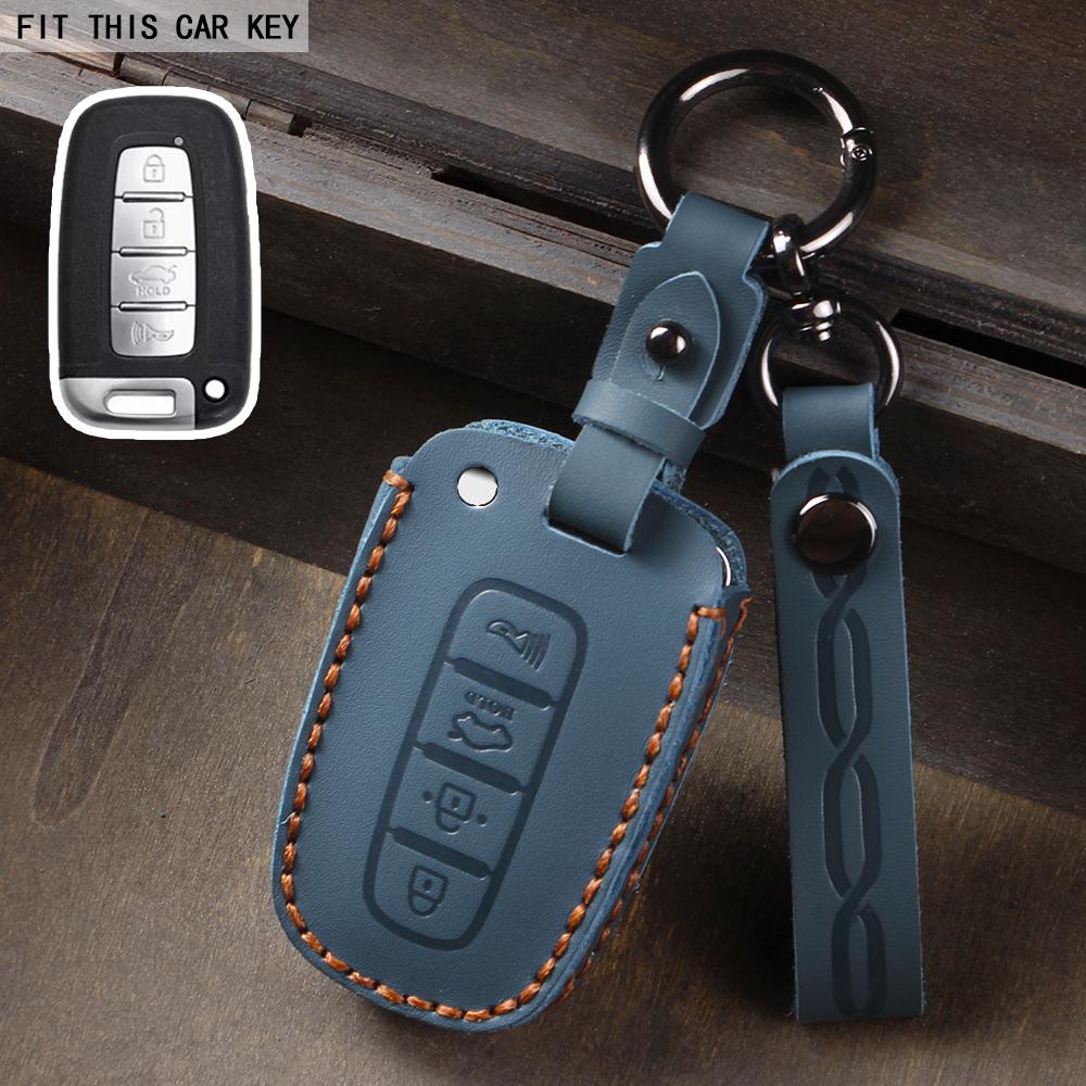 Leather Keychain Car Key Case Cover for Kia Carnival K3 K5 Forte Sportage R D5 KX5 KX3