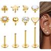 1Set Stainless Steel Internal-threaded Lip Stud Ear Bone Piercing Jewelry