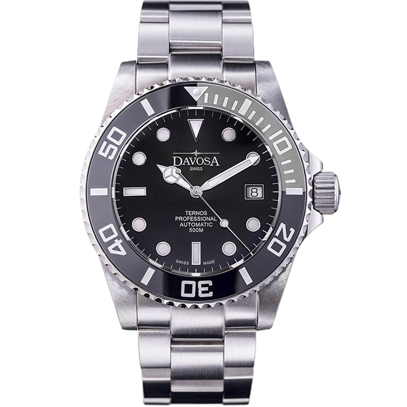 

Механічний автоматичний годинник 50 атм водонепроникний Ternos Professional Silver [Davosa] 161.559.95 Чоловічий сірий колір