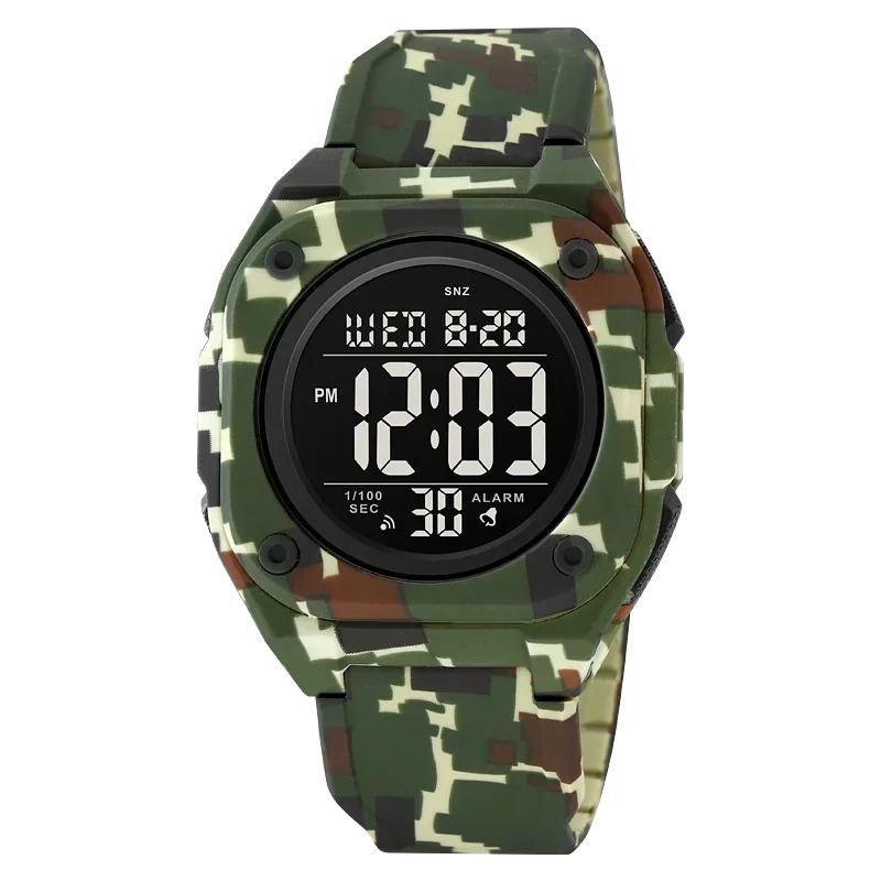 SKMEI Casual Stopwatch Date Week 5Bar Waterproof Wristwatch Alarm Clock Fashion LED Light Countdown Digital Mens Sport Watches