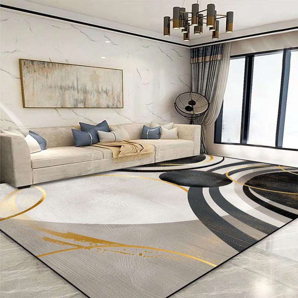 Modern Golden Geometric Carpet for Living Room Large Area Decoration Home Rugs for Bedroom Soft Non-slip 200x300 Lounge Sofa Mat