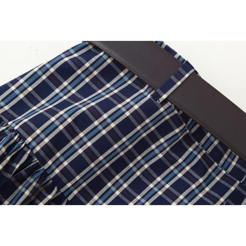 Women's Chic Retro Plaid Anti-Exposure Half Skirt - Summer Versatile Slimming Bud Design