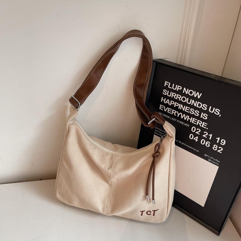 Retro tote bag women's summer new trendy fashion shoulder bag casual commuter underarm messenger bag
