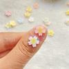 50pcs New Model Resin Cute Mini Colorful Cherry Blossoms, Peach Blossoms Nail Art Flatback Rhinestone DIY Scrapbook Crafts