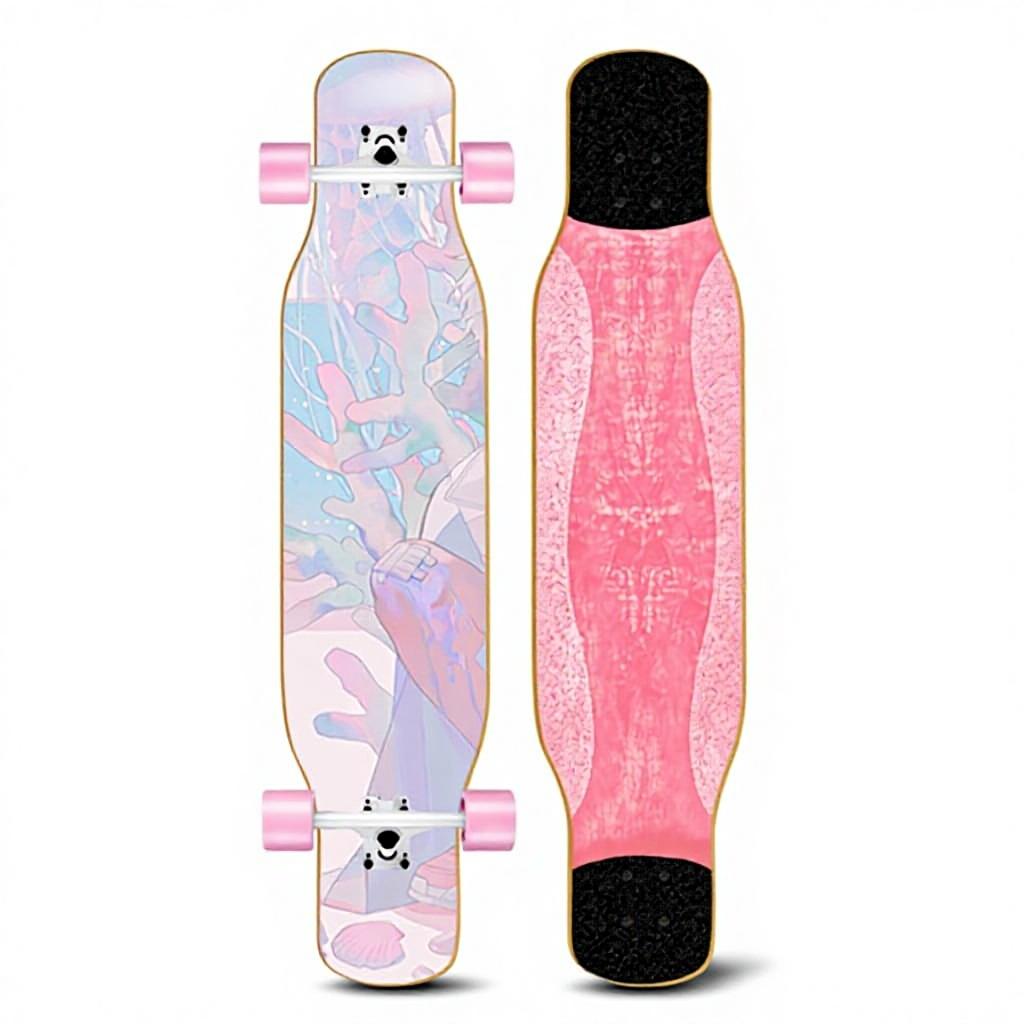 46IN Big Longboard Skateboard Boys Girls Beginners Adults Four-Wheel Street-Style Professional Double Rocker Maple Wood Dyed
