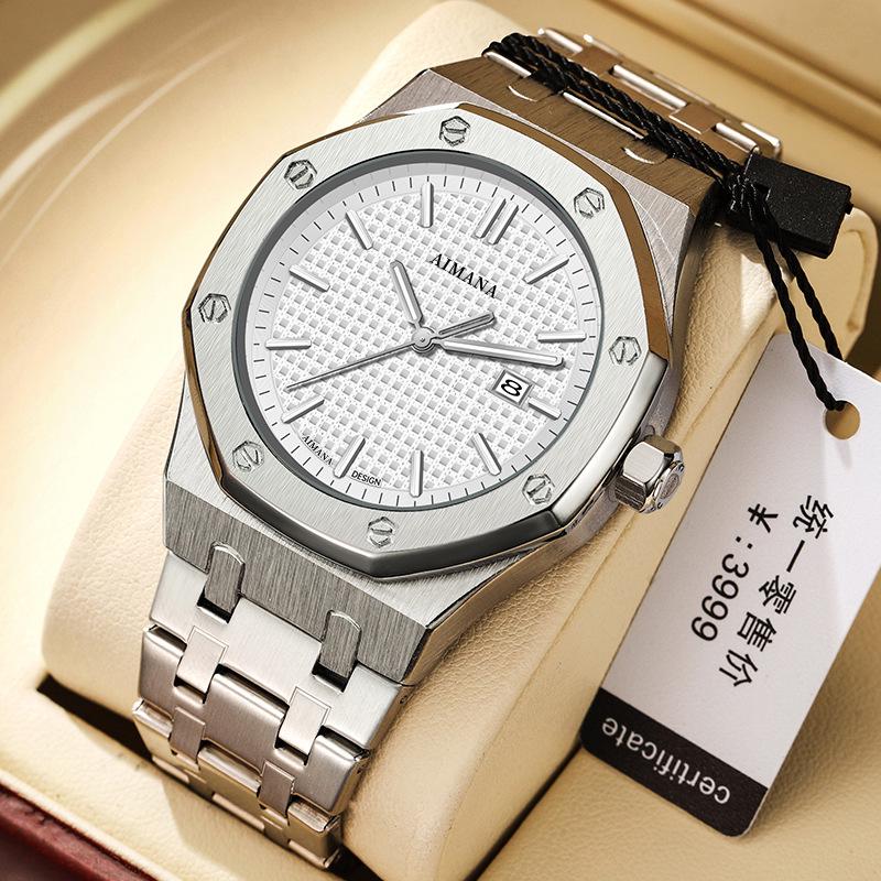 Szwajcarski Luksusowy Męski Wodoodporny Zegarek Luminous