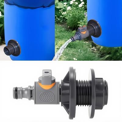 3/4 Inch PVC Water Tank Straight Valve Nipple Quick Stop Connector Rubber Coated Adapter Matching Pink PTFE Tape Plumbing
