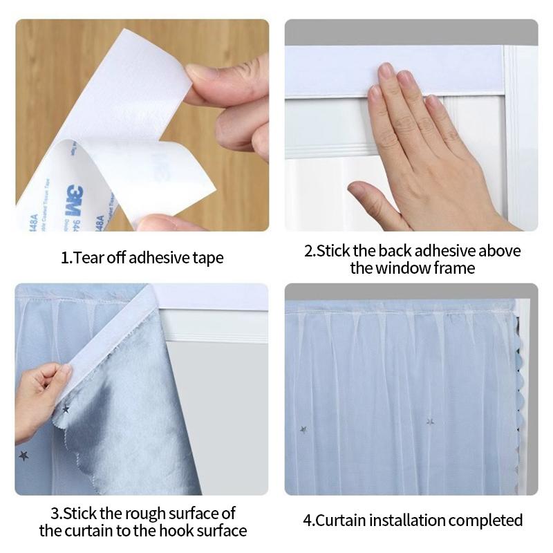 Reusable Self-adhesive Hook and Loop Fastener Tape Magic Nylon Sticker Strips with Glue for DIY Craft Accessories Black White