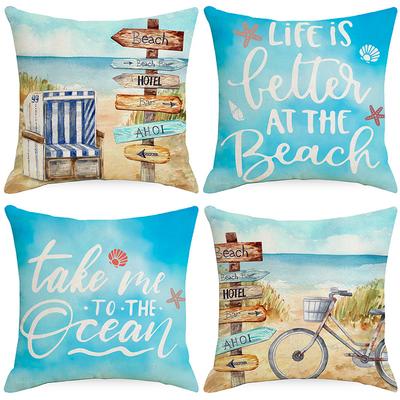 New Summer Ocean Beach Style Pillow Case Home Linen Pillow Cushion Cover