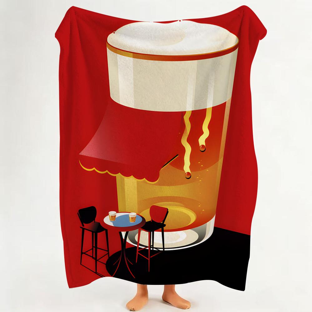 Drink B Beer Throw Flannel Throw Blanket Suitable for Sofa Living Room Bedroom