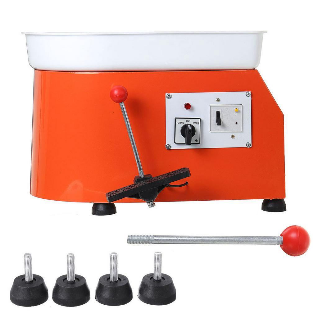 600W DIY Electric Pottery Wheel Ceramic Machine Foot Pedal Clay Pottery Forming Ceramic Works Art Work Mould Orange53 x 41 x 37 cm