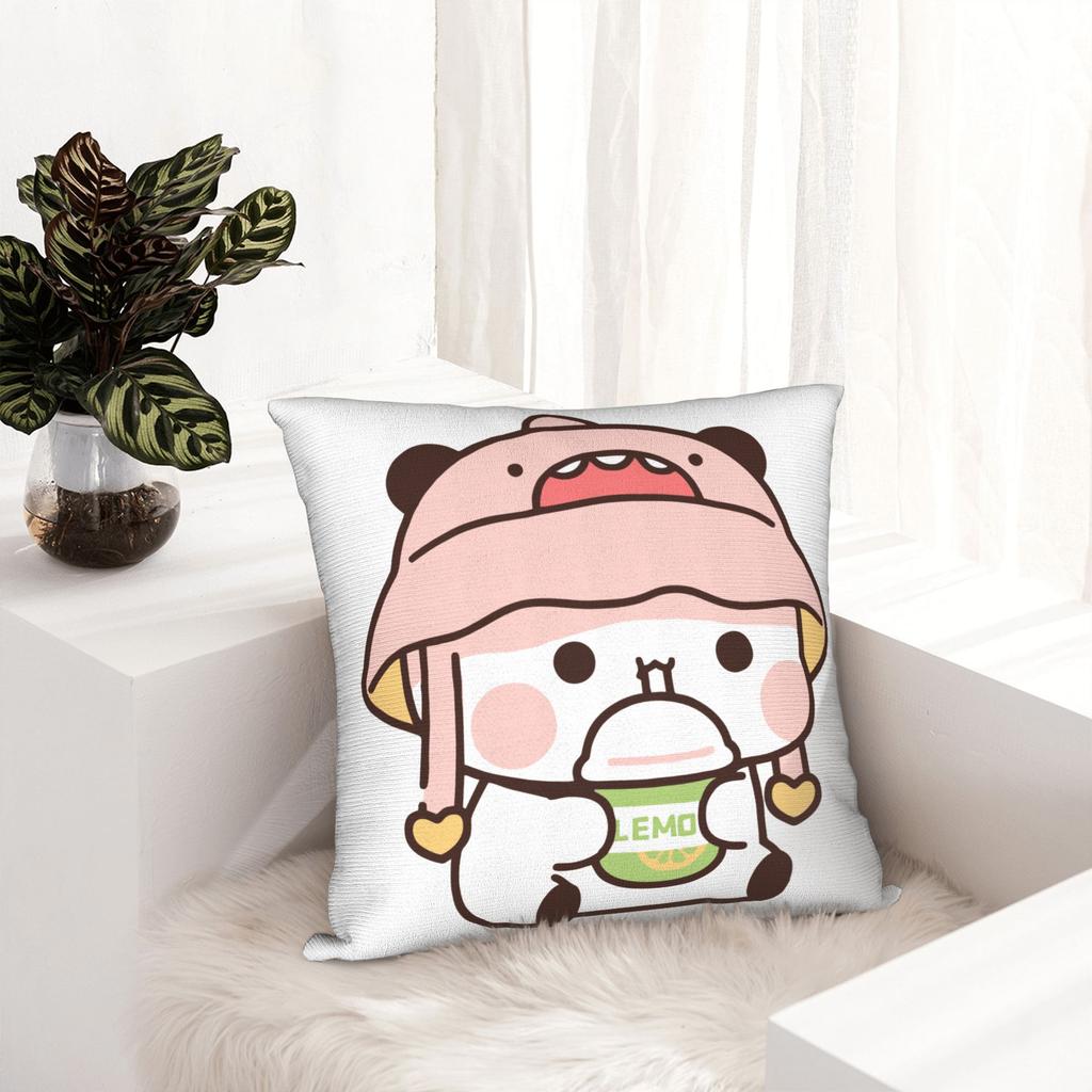 Cute Panda Bear Bubu Dudu Pillowcase Printing Polyester Cushion Cover Decorative Pillow Case Cover Home Square 40X40Cm