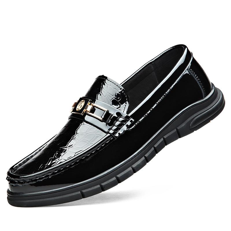 

Мужская повседневная обувь из натуральной кожи, удобная деловая обувь для отдыха, роскошные туфли со стразами, классные туфли для вечеринок, без застежек, лоферы 44 чёрный