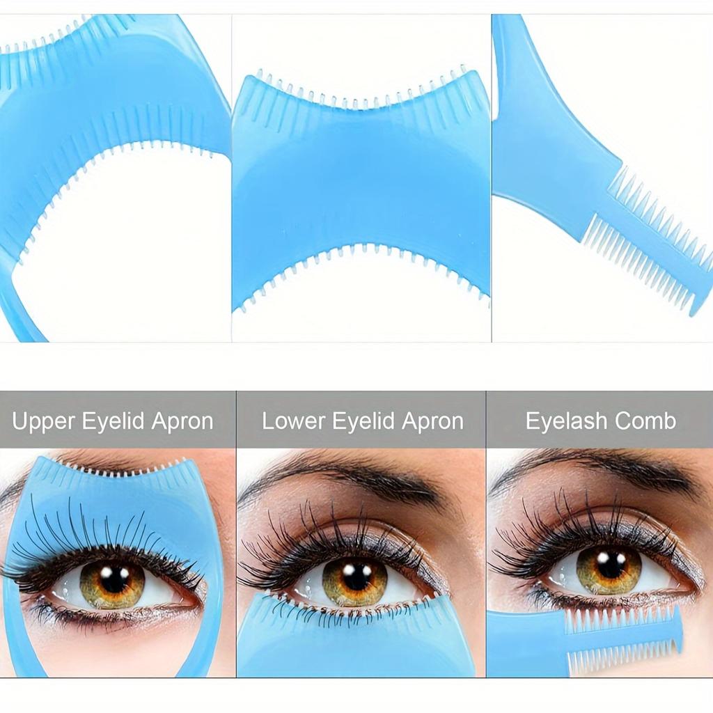 1 Stück 3-in-1 Make-up-Tool für Lidschatten, Magische Nützliche Kosmetik Mascara Wimpernkamm & Eyeliner Schablone, Applikator Hilfskarte Werkzeug, Wiederverwendbarer Make-up Helfer