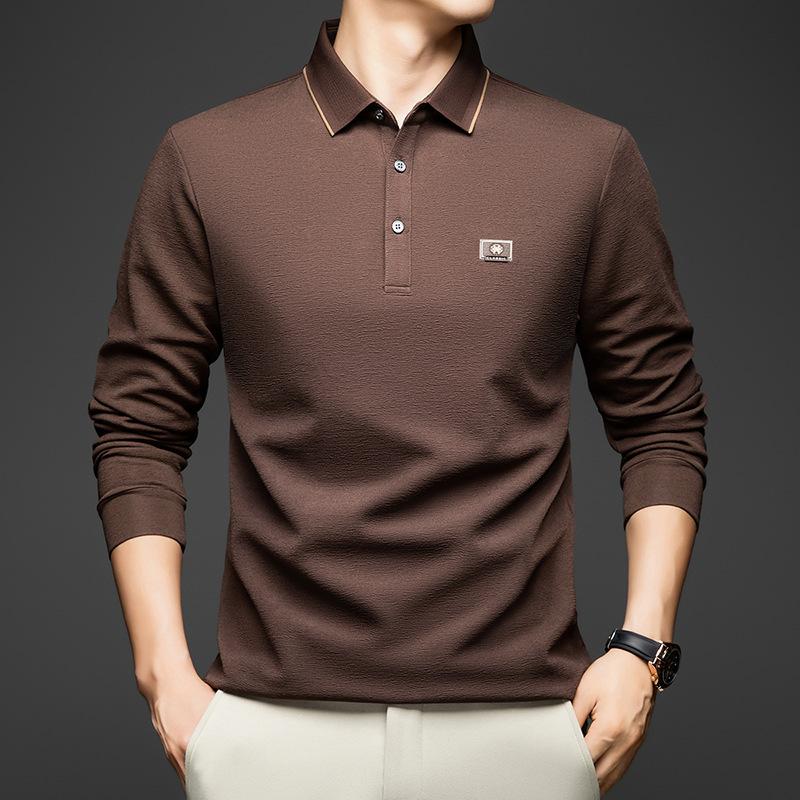 Men s Lapel Collar Long Sleevet Autumn Loose Fit Casual Trendy Middle-Aged & Young M