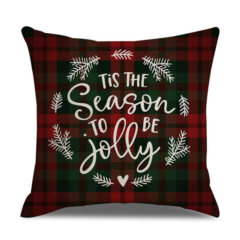 Schottische Weihnachten Einseitige Leinen-Kissenhülle Wohnzimmer-Kissenhülle Bett-Kissenhülle Schlafzimmer-Kissenhülle