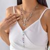 4Pcs Cross Colorful Crystal Necklaces Set Women's Simple Gold Color Y-Shaped Chain Necklace Fashion Mother's Day Jewelry Gift