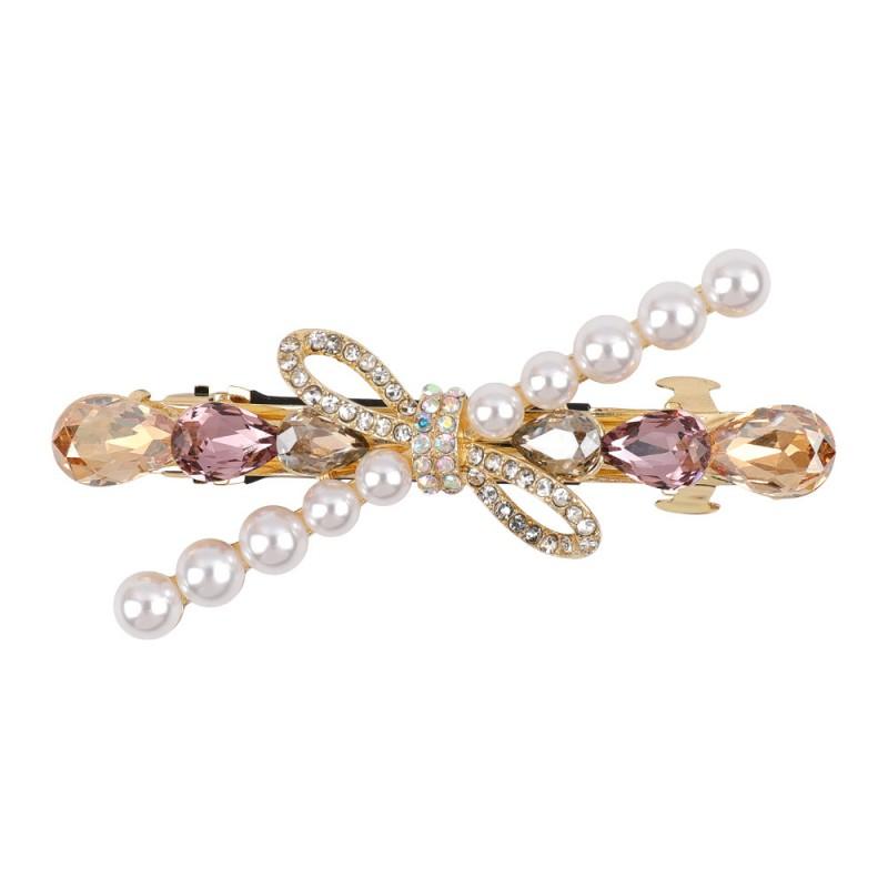 Korean Style Pearl Bow Hair Clip Women Claw Elegant Half-Up Hairstyle Accessory Zinc Alloy