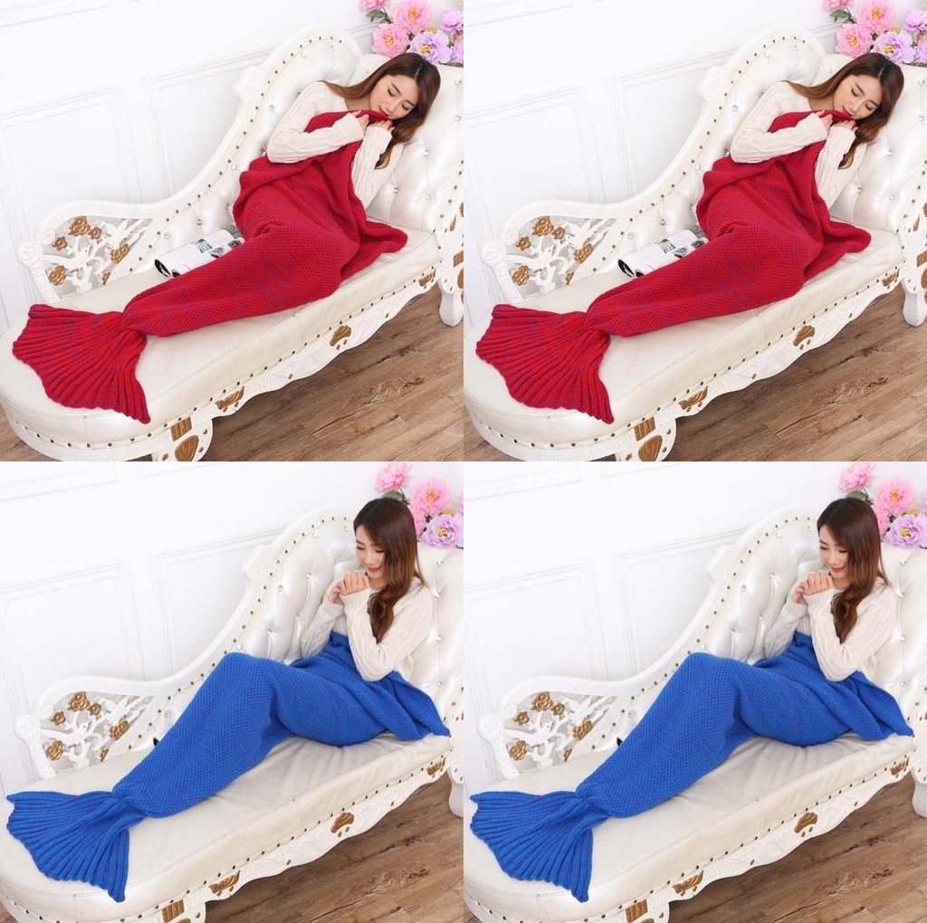 Meerjungfrauen-Decke aus Strickstoff für Frühling und Herbst Komfort und Wärme