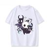 Hollow Knight The Knight Resting on Bench Character Collage Graphic White T-Shirt | Indie Game Fan Cute Streetwear Merch Tee