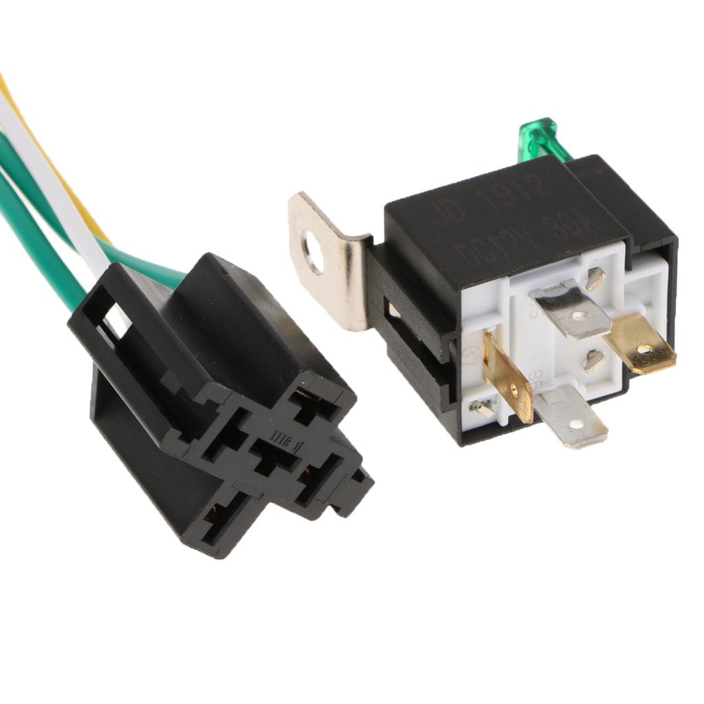 Buy 6Pcs 30Amp Fuse Relay Switch Harness Set SPST 4pin 14 AWG Wires 12V