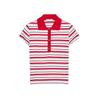 Summer New Product Women's Clothes Breasted Decorative Cotton Stripes Rib Lapel Short Sleeve Polo Shirt 0858154