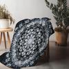 Dark Grey Floral Print Blanket Soft Cozy Fleece Throw Blanket Bed Sofa Decorative Gift for Women Kids